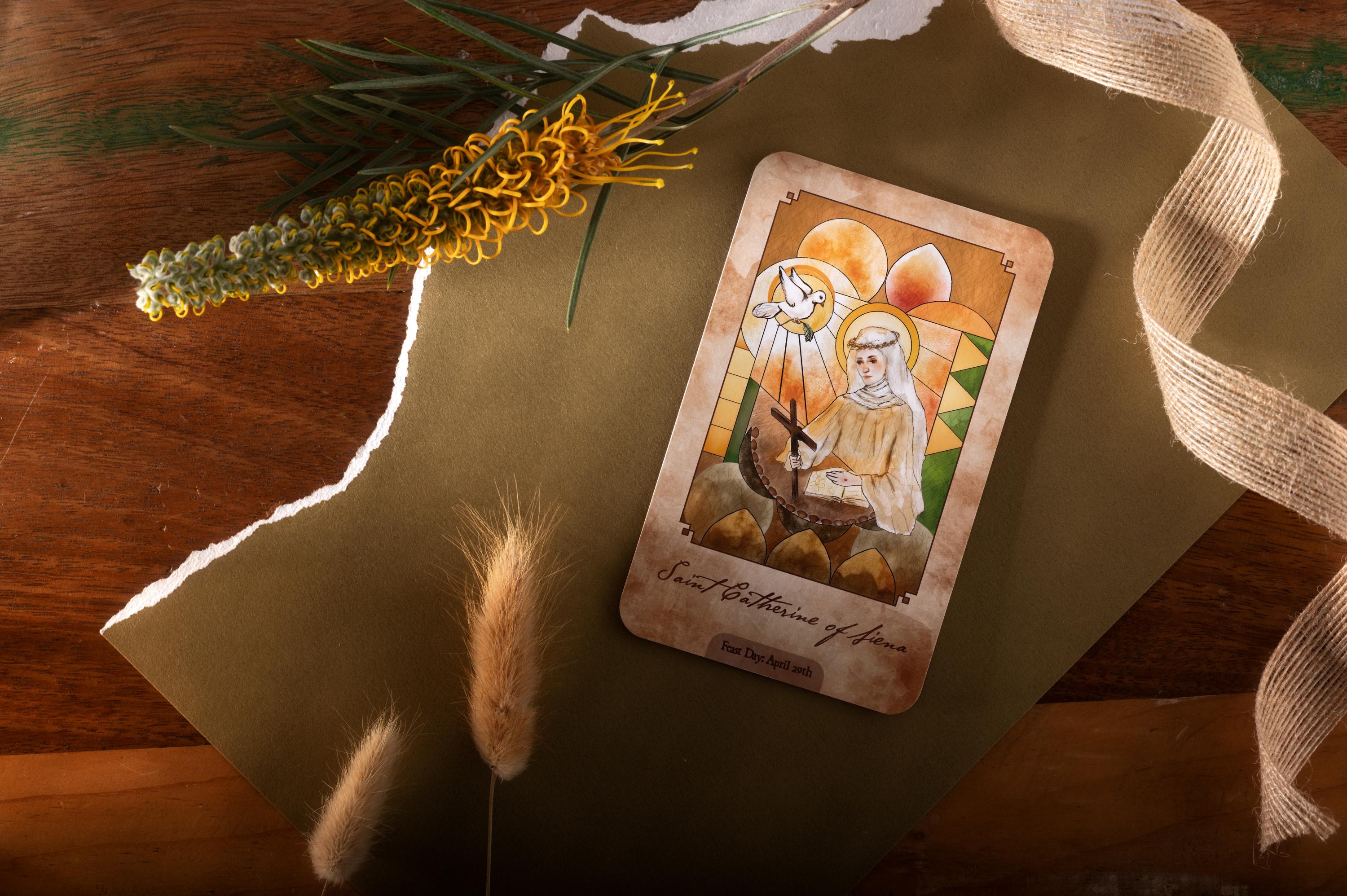 Saint Catherine of Siena (8x12.8cm) Devotional Prayer Card